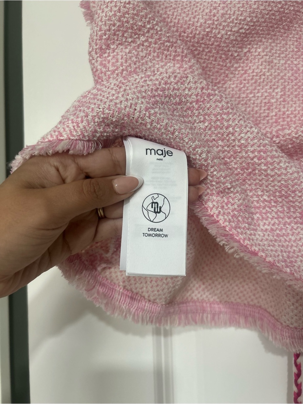 NWT Maje Pink Tweed Top - Picture 6 of 6